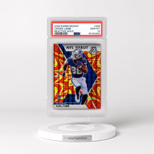2020 Panini Mosaic #268 Ceedee Lamb - Reactive Gold (PSA 10 GEM MINT)