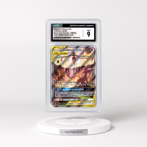 2020 Sun & Moon Promos #SM240 Espeon & Deoxys GX - Full Art Holo (CGC 9 MINT)