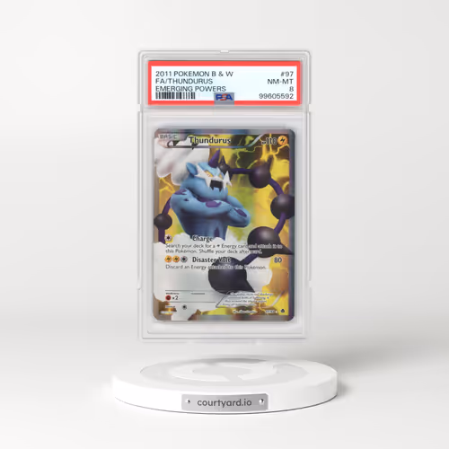 2011 Pokémon Black & White Emerging Powers #97 Thundurus - Full Art (PSA 8 NM-MT)
