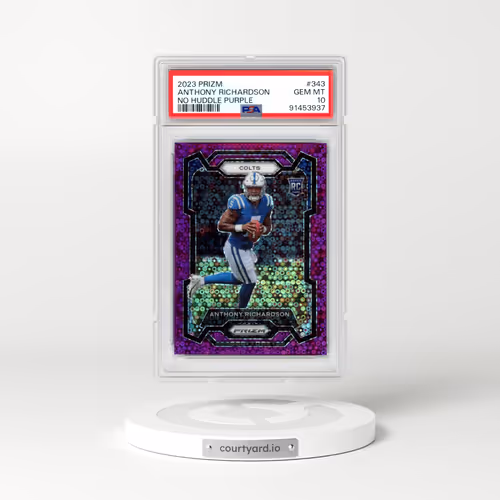 2023 Panini Prizm #343 Anthony Richardson - No Huddle Purple (PSA 10 GEM MINT)