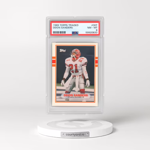 1989 Topps Traded #30T Deion Sanders (PSA 8 NM-MT)