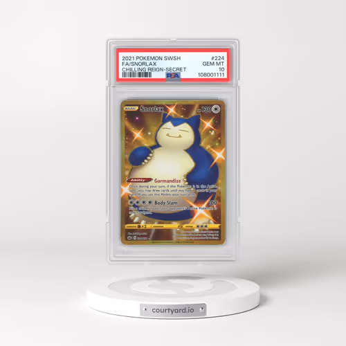 2021 Pokémon Sword & Shield Chilling Reign #224 Snorlax - Full Art Secret (PSA 10 GEM MINT)
