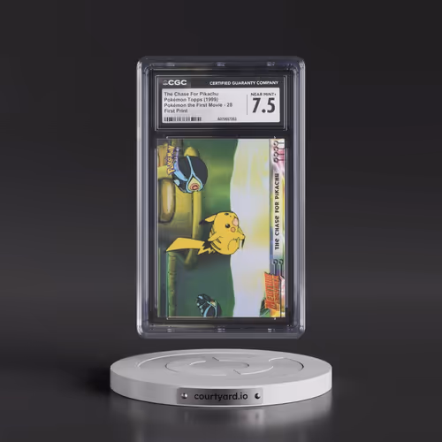 1999 Pokémon the First Movie #28 The Chase For Pikachu - First Print (Blue Topps Logo) (CGC 7.5 NM+)