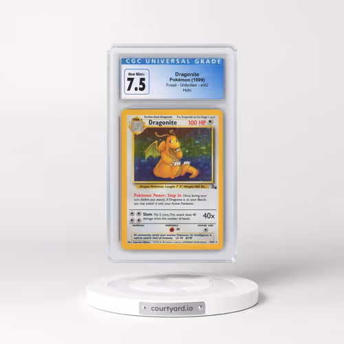 1999 Fossil #4/62 Dragonite - Galaxy Star Holo (CGC 7.5 NM+)