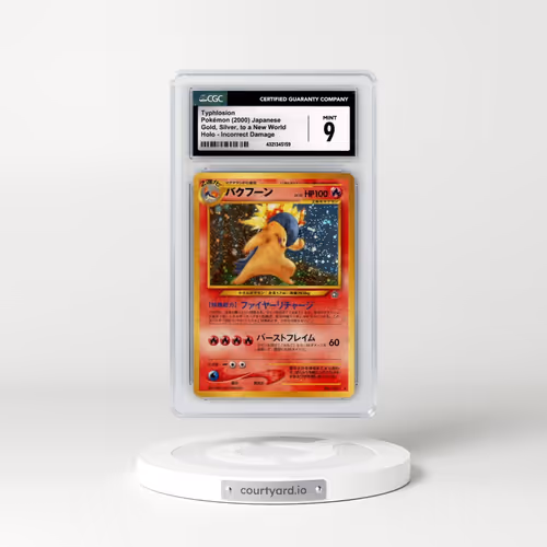 2000 Gold, Silver, to a New World #157 Typhlosion - With Rarity Symbol - Holo No + After 60 Damage (CGC 9 MINT)
