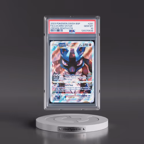 2023 Pokémon Swsh Black Star Promo #291 Lucario Vstar - Full Art Crown Zenith Elite Trainer Box (PSA