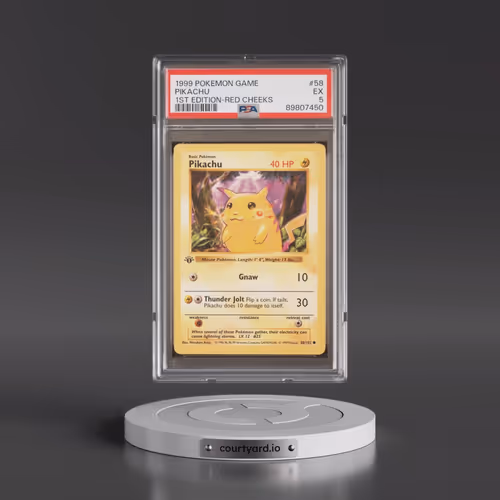 1999 Pokémon Game #58 Pikachu - 1st Edition Red Cheeks (PSA 5 EX)