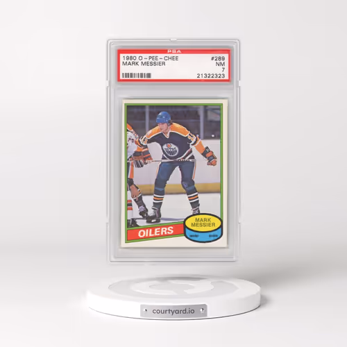 1980 O-Pee-Chee #289 Mark Messier - Error-Back Says Shoots Right (PSA 7 NM)