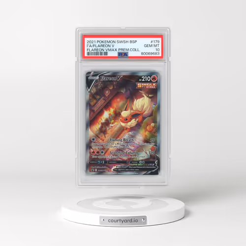 2021 Pokémon Swsh Black Star Promo #179 Flareon V - Holo Full Art Flareon Vmax Premium Collection (PSA 10 GEM MINT)