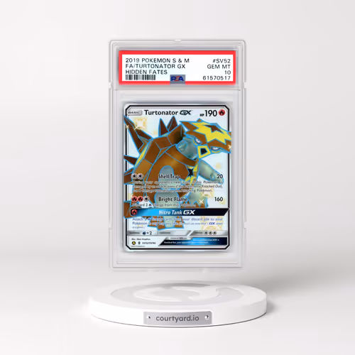 2019 Pokémon Sun & Moon Hidden Fates #SV52 Turtonator GX - Holo Full Art (PSA 10 GEM MINT)