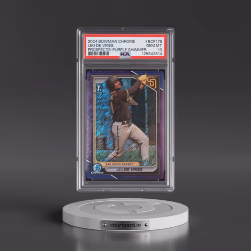 2024 Bowman Chrome Prospects #BCP179 Leo de Vries - Purple Shimmer (PSA 10 GEM MINT)