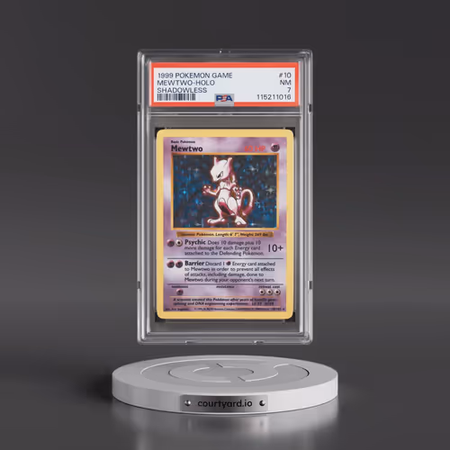 1999 Pokémon Game #10 Mewtwo - Holo Shadowless (PSA 7 NM)