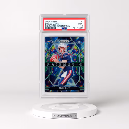 2024 Panini Prizm Prizmatic #2 Drake Maye - Green Prizm (PSA 9 MINT)