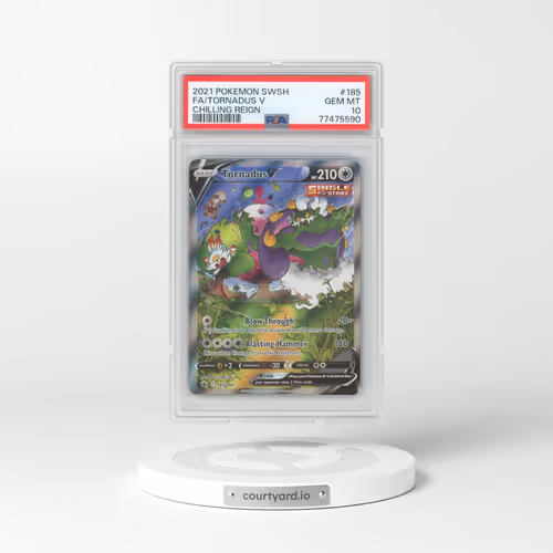 2021 Pokémon Sword & Shield Chilling Reign #185 Tornadus V - Holo Full Art (PSA 10 GEM MINT)