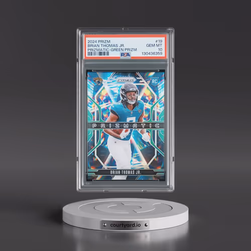 2024 Panini Prizm Prizmatic #19 Brian Thomas Jr. - Green Prizm (PSA 10 GEM MINT)