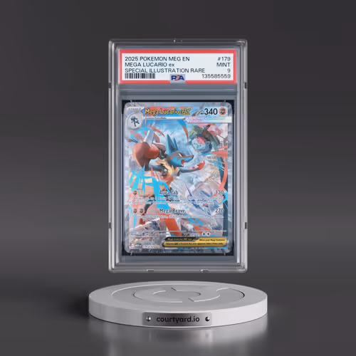2025 Pokémon Meg EN-Mega Evolution #179 Mega Lucario EX - Holo Special Illustration Rare (PSA 9 MINT