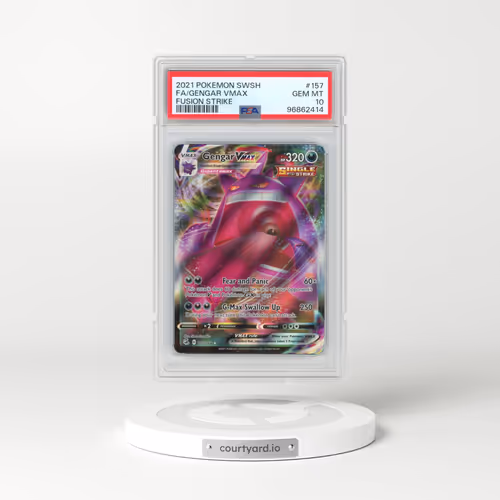 2021 Pokémon Sword & Shield Fusion Strike #157 Gengar Vmax - Full Art (PSA 10 GEM MINT)