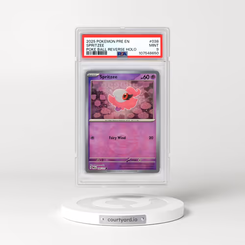 2025 Pokémon Pre EN-Prismatic Evolutions #038 Spritzee - Reverse Holo Poke Ball (PSA 9 MINT)