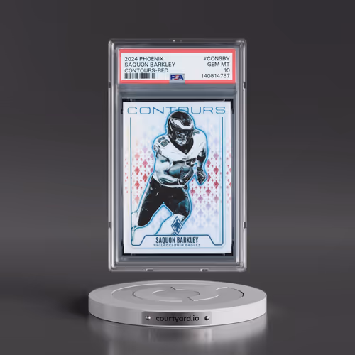 2024 Panini Phoenix Contours #CONSBY Saquon Barkley - Red (PSA 10 GEM MINT)