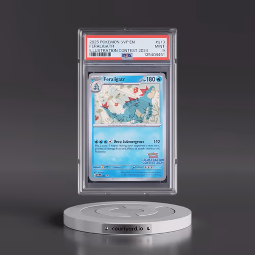 2025 Pokémon Svp EN-SV Black Star Promo #213 Feraligatr - Illustration Contest 2024 (PSA 9 MINT)