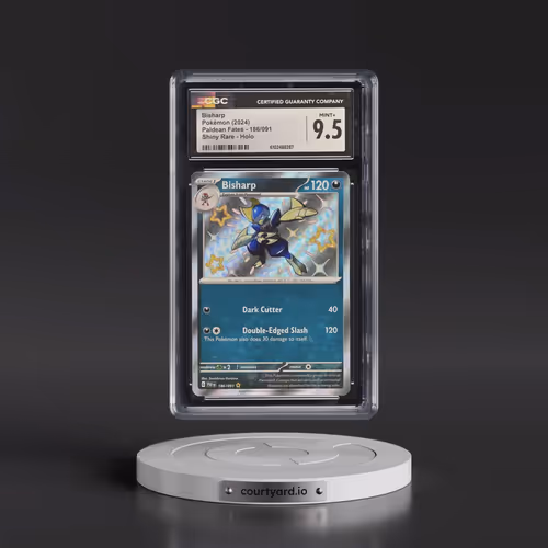 2024 Paldean Fates - PAF EN #186/091 Bisharp - Shiny Rare Holo (CGC 9.5 MINT+)