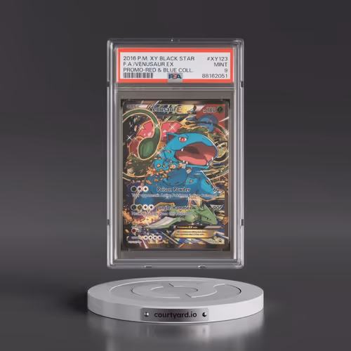 2016 Pokémon XY Black Star Promo #XY123 Venusaur EX - Holo Full Art Red & Blue Collection (PSA 9 MIN