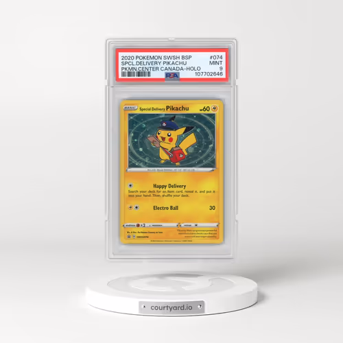 2020 Pokémon Swsh Black Star Promo #074 Special Delivery Pikachu - Holo Pokemon Center Canada (PSA 9