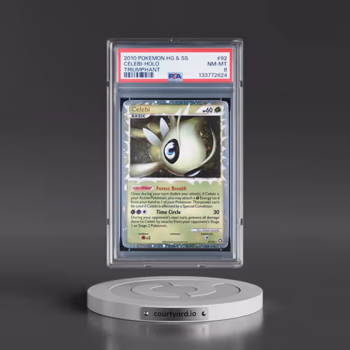 2010 Pokémon Heartgold & Soulsilver Triumphant #92 Celebi - Holo (PSA 8 NM-MT)