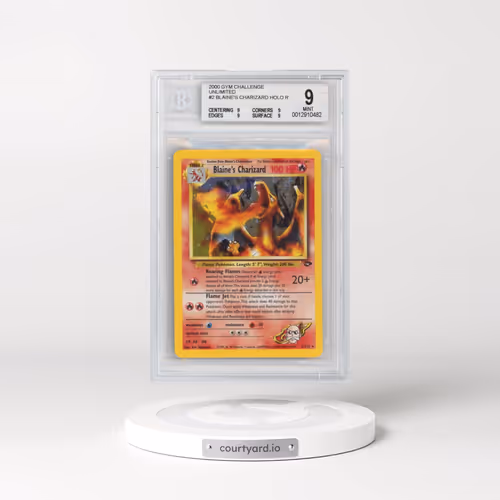 2000 Gym Challenge #2 Blaine's Charizard - Holo Error Fighting Symbol (BGS 9 MINT)