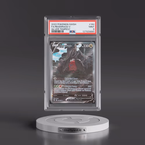 2022 Pokémon Sword & Shield Silver Tempest #184 Regidrago V - Holo Full Art (PSA 9 MINT)