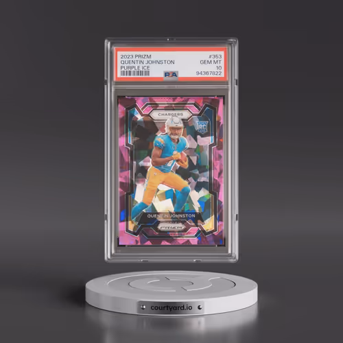 2023 Panini Prizm #353 Quentin Johnston - Purple Ice (PSA 10 GEM MINT)