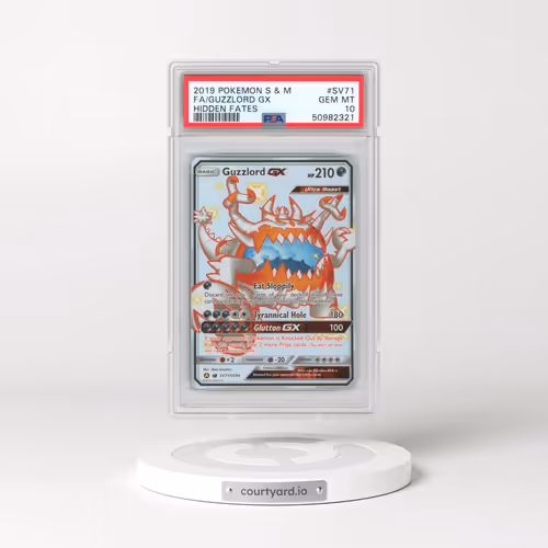 2019 Pokémon Sun & Moon Hidden Fates #SV71 Guzzlord GX - Holo Full Art (PSA 10 GEM MINT)