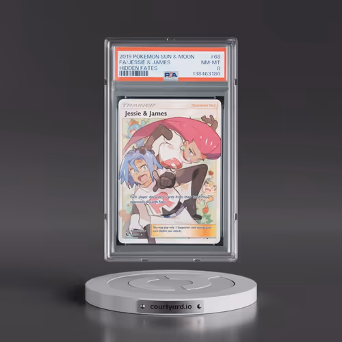 2019 Pokémon Sun & Moon Hidden Fates #68 Jessie & James - Full Art (PSA 8 NM-MT)