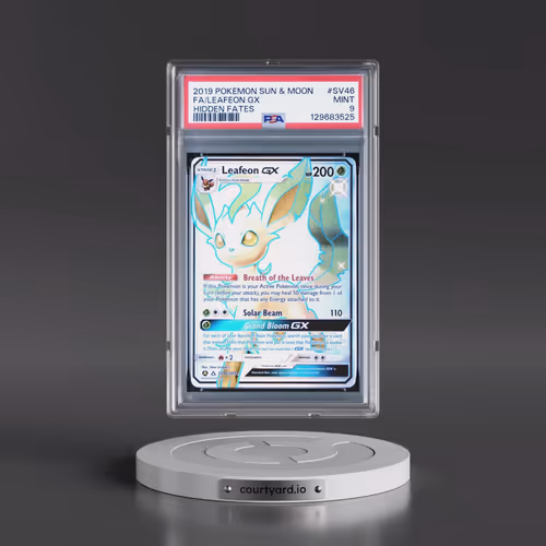 2019 Pokémon Sun & Moon Hidden Fates #SV46 Leafeon GX - Holo Full Art (PSA 9 MINT)