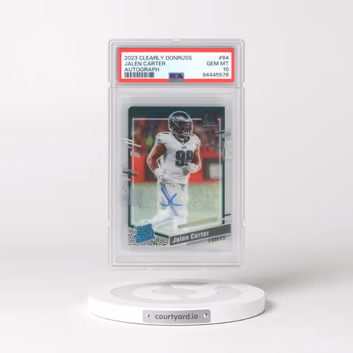 2023 Panini Clearly Donruss #64 Jalen Carter - Autograph (PSA 10 GEM MINT)