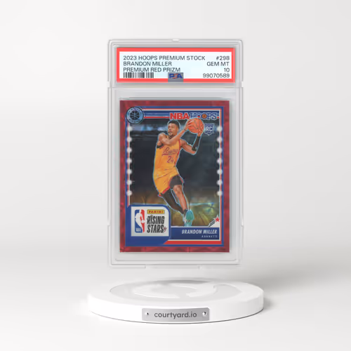2023 Panini Hoops Premium Stock #298 Brandon Miller - Premium Red Prizm (PSA 10 GEM MINT)