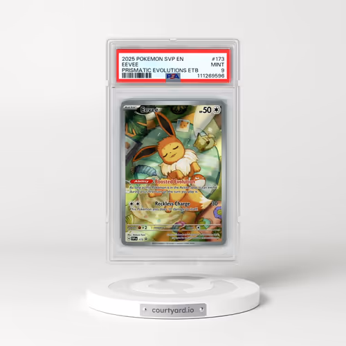 2025 Pokémon Svp EN-SV Black Star Promo #173 Eevee - Prismatic Evolutions Elite Trainer Box (PSA 9 M