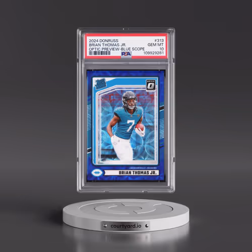 2024 Panini Donruss #313 Brian Thomas Jr. - Optic Preview-Blue Scope (PSA 10 GEM MINT)