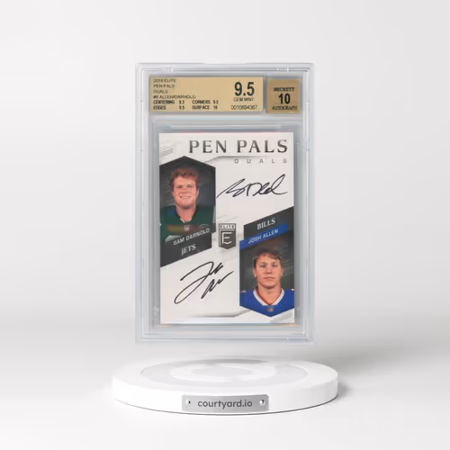 2018 Panini Donruss Elite Pen Pals Duals Autographs #AFC Josh Allen/Sam Darnold (BGS 9.5 GEM MINT)
