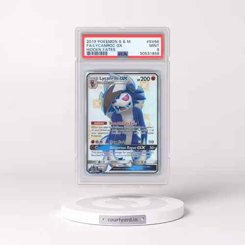 2019 Pokémon Sun & Moon Hidden Fates #SV66 Lycanroc GX - Holo Full Art (PSA 9 MINT)