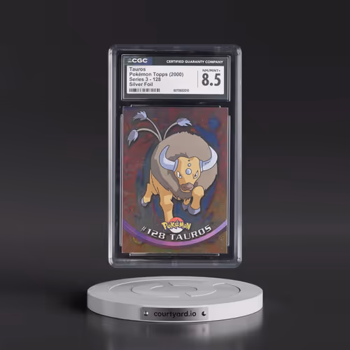 2000 Series 3 (Oval Nintendo Seal) #128 Tauros - Silver Foil (CGC 8.5 NM-MT+)