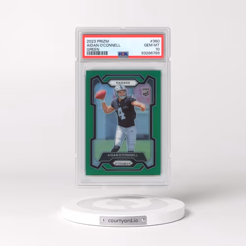 2023 Panini Prizm #360 Aidan O'Connell - Green Prizm (PSA 10 GEM MINT)