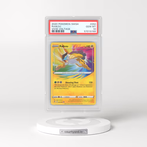 2020 Pokémon Sword & Shield Vivid Voltage #050 Raikou (PSA 10 GEM MINT)