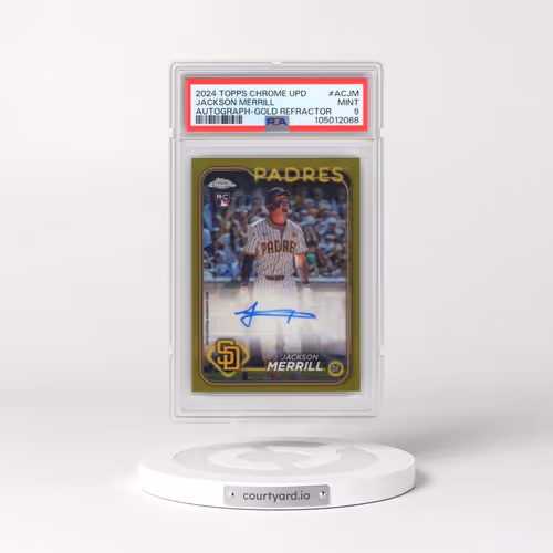 2024 Topps Chrome Update Chrome Baseball Update Series Autographs #ACJM Jackson Merrill - Gold Refra