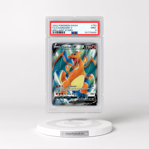 2022 Pokémon Sword & Shield Brilliant Stars #153 Charizard V - Holo Full Art (PSA 9 MINT)