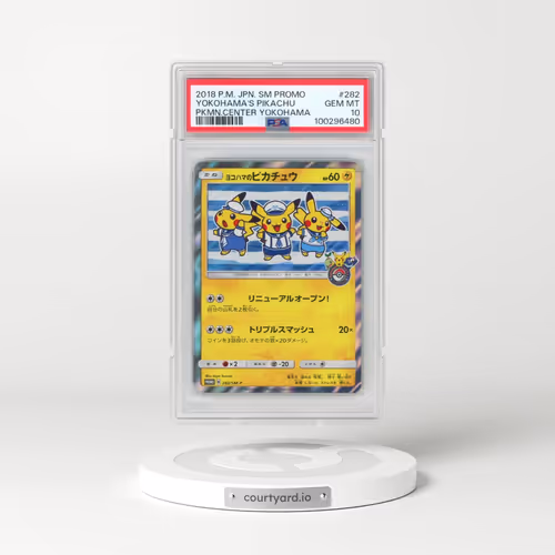 2018 Pokémon SM Promo #282 Yokohama's Pikachu - Pokemon Center Yokohama (PSA 10 GEM MINT)