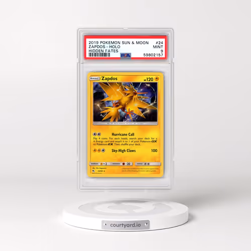 2019 Pokémon Sun & Moon Hidden Fates #24 Zapdos - Holo (PSA 9 MINT)
