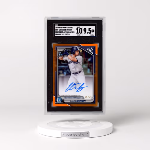 2024 Bowman Chrome #CPA-CD Caleb Durbin - Pros. Auto. Orange Ref. (SGC 9.5 MINT+)