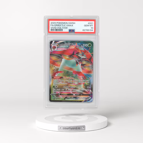 2020 Pokémon Sword & Shield Vivid Voltage #021 Orbeetle Vmax - Full Art (PSA 10 GEM MINT)