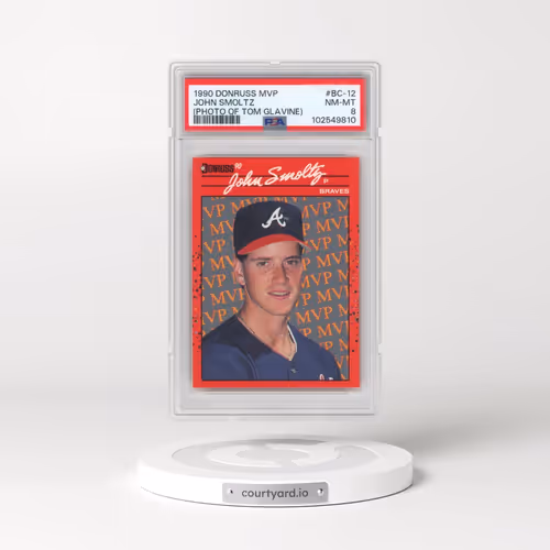 1990 Donruss MVP #BC-12 John Smoltz - (Photo of Tom Glavine) (PSA 8 NM-MT)